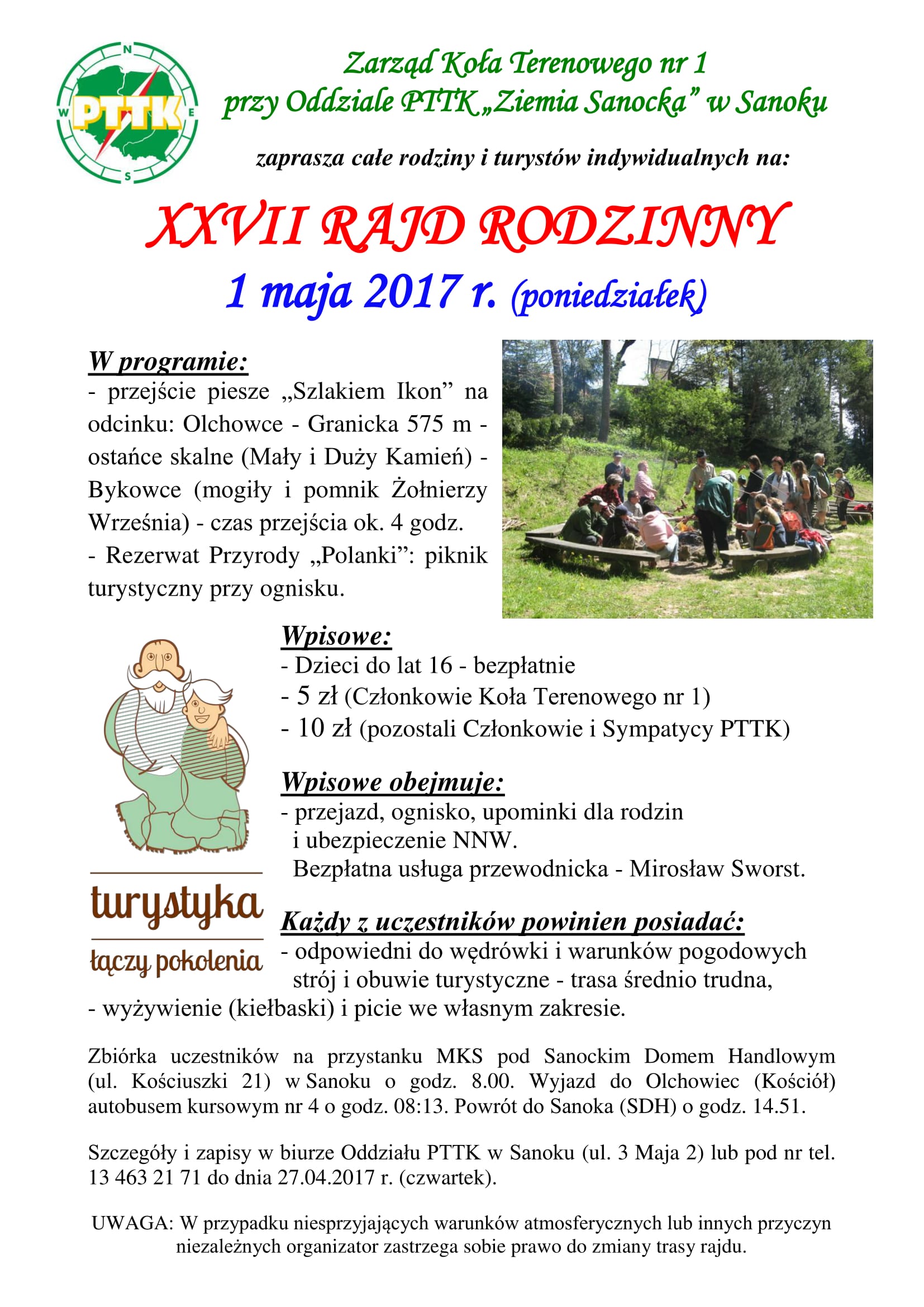 XXVII Rajd Rodzinny 01 05 2017 r  - afisz-1