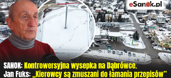 SANOK: Kontrowersyjna wysepka na Dąbrówce. Jan Fuks: „Kierowcy są zmuszani do łamania przepisów” [VIDEO, ZDJĘCIA]