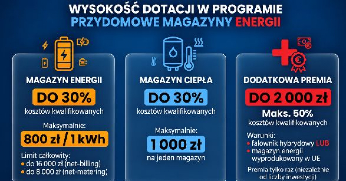 Dotacja na Magazyny Energii do 19 000 zł !