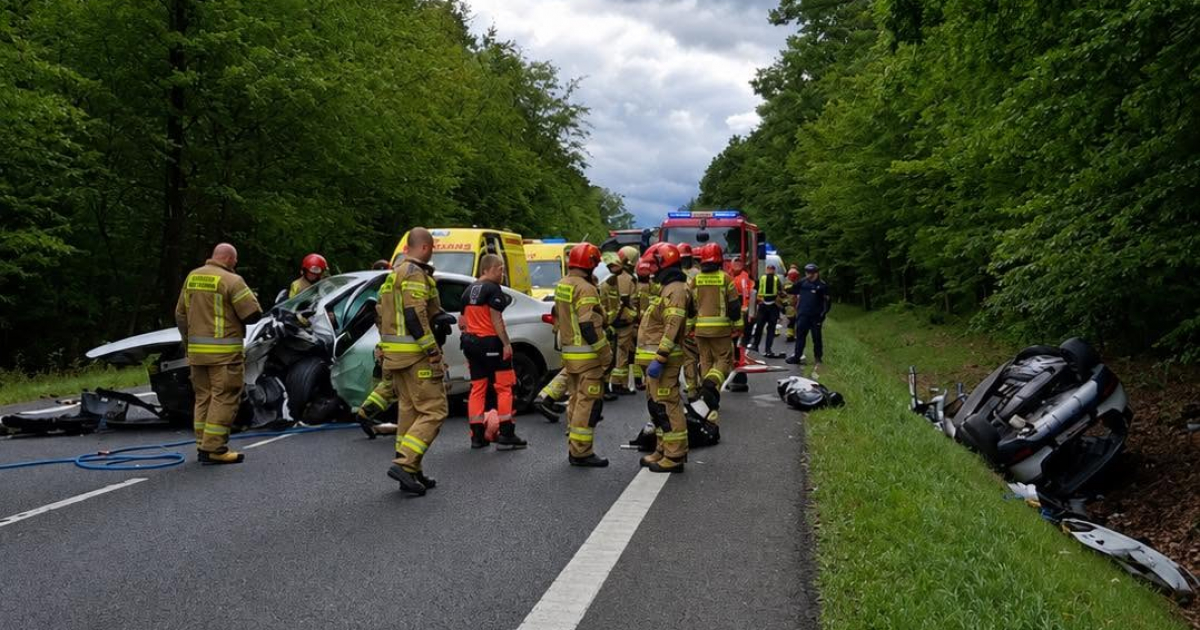 TRAGEDIA W GŁOGOWIE MAŁOPOLSKIM! Czołowe zderzenie BMW z Kią. Dwie osoby zginęły na miejscu [FOTO]