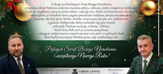 Życzenia świąteczno-noworoczne od władz Gminy Sanok
