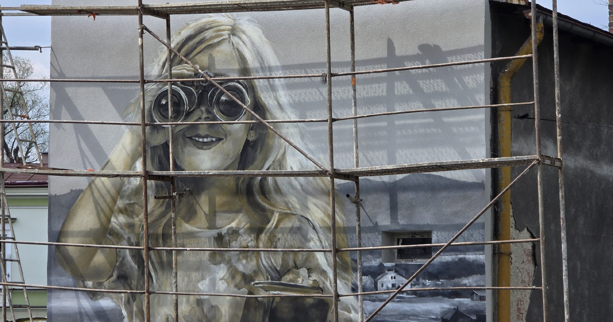 SANOK: Nowy mural Arkadiusza Andrejkowa. Prace na finiszu [ZDJĘCIA]