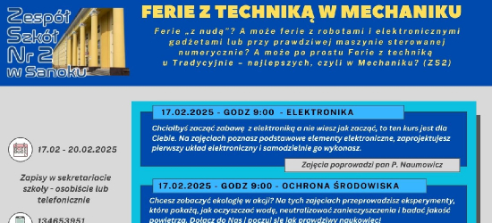 SANOK: Ferie z techniką w Mechaniku! Sprawdź