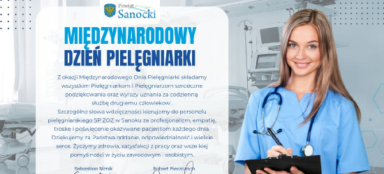 Święto pielęgniarek i pielęgniarzy. Wyjątkowe życzenia od Powiatu Sanockiego