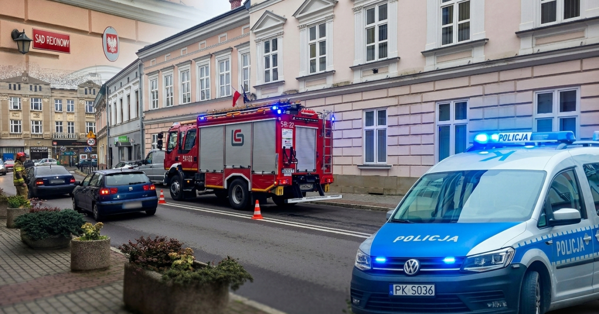 Alarm bombowy w Sądzie Rejonowym w Sanoku. Ewakuowano 69 osób! [VIDEO, ZDJĘCIA]