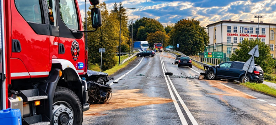 Karambol pięciu aut i potrącenie jelenia w Rymanowie! Droga całkowicie zablokowana