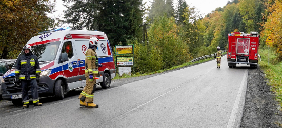 BIESZCZADY: Samochód osobowy wypadł z jezdni i dachował [ZDJĘCIA]