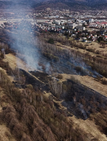 SANOK: Czarna seria pożarów traw! Strażacy walczyli z ogniem w dwóch częściach miasta [VIDEO, ZDJĘCIA]