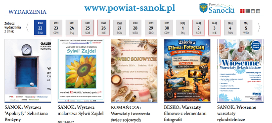 Co dzieje się w regionie? Sprawdź kalendarz wydarzeń Powiatu Sanockiego i wypromuj swoją imprezę!