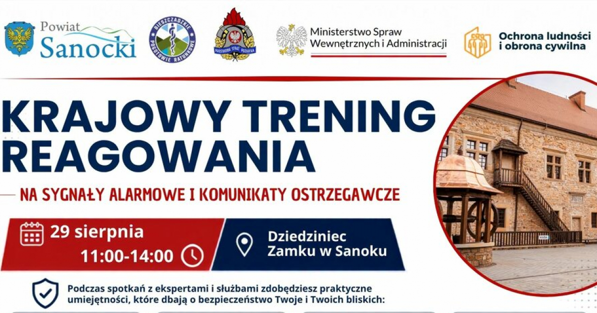 SANOK: Krajowy Trening Reagowania na dziedzińcu Zamku Królewskiego