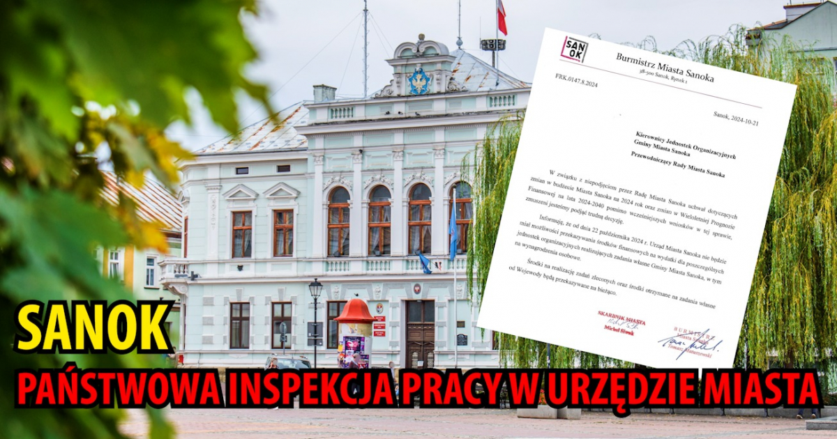 SANOK. Państwowa Inspekcja Pracy w urzędzie miasta. Kontrola wstrzymania wypłat