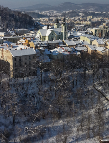 Zachwycający zimowy Sanok z lotu ptaka [ZDJĘCIA]