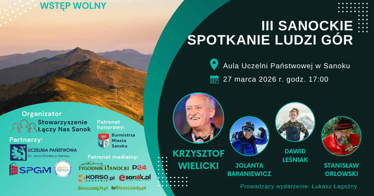III Sanockie Spotkanie Ludzi Gór już 27 marca – gościem specjalnym Krzysztof Wielicki