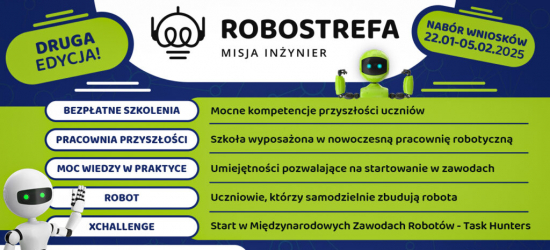 Projekt „RoboSTREFA – Misja Inżynier” skierowany do uczniów Szkół Podstawowych