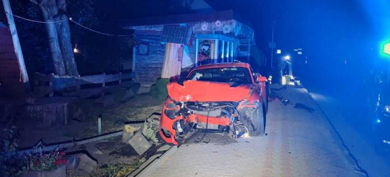 USTRZYKI DOLNE: Stracił panowanie nad mustangiem i uderzył w latarnię