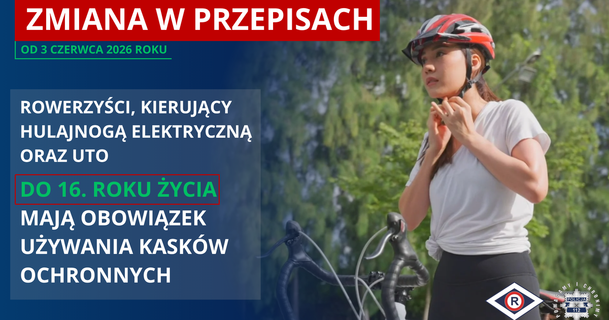 Obowiązkowe kaski dla dzieci i młodzieży. Nowe przepisy od 3 czerwca