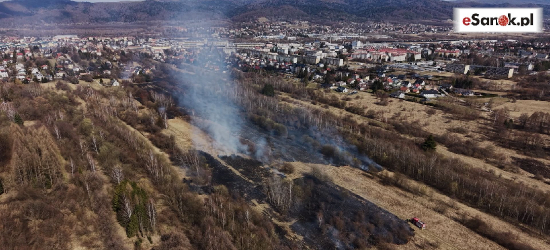 SANOK: Czarna seria pożarów traw! Strażacy walczyli z ogniem w dwóch częściach miasta [VIDEO, ZDJĘCIA]