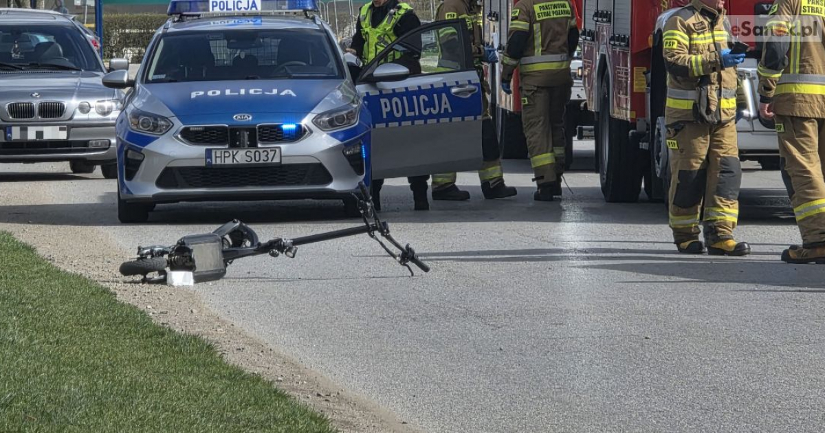SANOK: Wypadek z udziałem hulajnogi. Lądował śmigłowiec LPR, 52-latek trafił do szpitala [VIDEO, ZDJĘCIA]