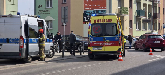 Z OSTATNIEJ CHWILI! Potrącenie rowerzysty na Jagiellońskiej w Sanoku! [VIDEO, ZDJĘCIA]