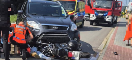 SANOK: Wymuszenie pierwszeństwa zakończone zderzeniem z motocyklem (ZDJĘCIA)