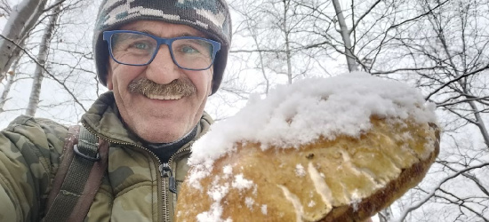 Pierwszy śnieg w Bieszczadach. Kilogramowy kozak, dorodny prawdziwek! (FOTO)