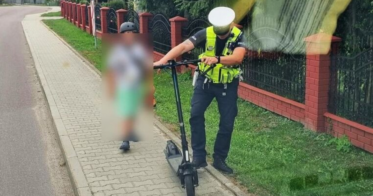 9-latek pędził hulajnogą elektryczną po drodze. Rodzic ukarany wysokim mandatem!