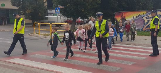 Sanoccy policjanci i bezpieczna droga do szkoły. Spotkania z najmłodszymi (ZDJĘCIA)