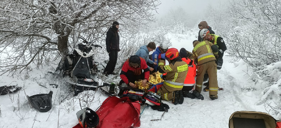 Wypadek skutera śnieżnego! Doskonała współpraca służb (ZDJĘCIA)