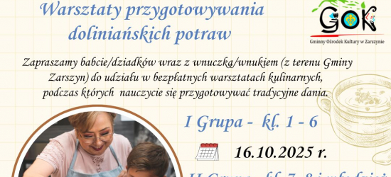 GMINA ZARSZYN: Warsztaty przygotowywania doliniańskich potraw