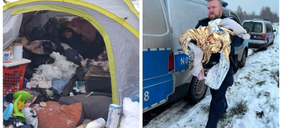 Głodna, chora i wyziębiona dwulatka mieszkała z matką w namiocie na mrozie! (ZDJĘCIA)
