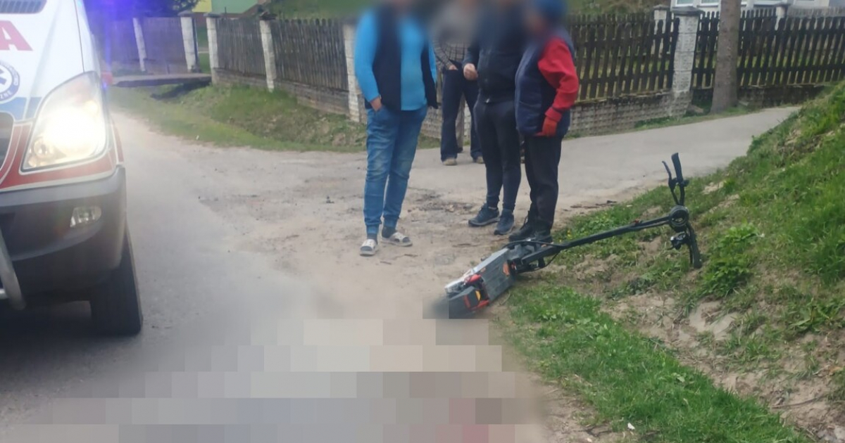 Nietrzeźwy na hulajnodze elektrycznej. 35-latek trafił do szpitala