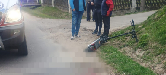 Nietrzeźwy na hulajnodze elektrycznej. 35-latek trafił do szpitala