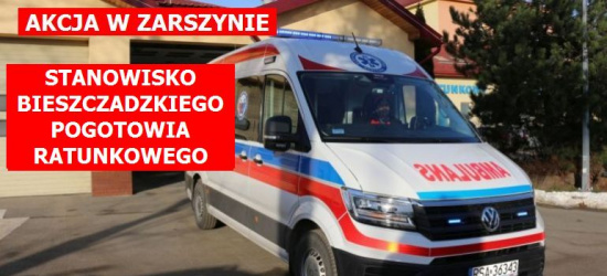 Akcja ratunkowa służb w Zarszynie. Stanowisko Bieszczadzkiego Pogotowia Ratunkowego
