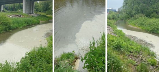 SANOK. Nieznana substancja w Sanoczku. Rzeka zmieniła kolor (ZDJĘCIA)