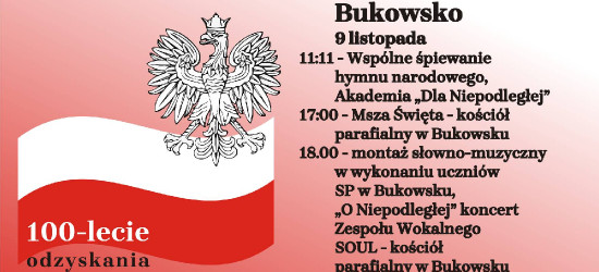 GMINA BUKOWSKO: Narodowe Święto Niepodległości. Sprawdź program