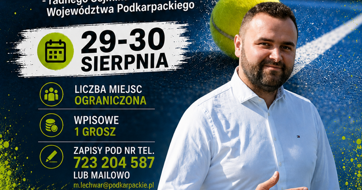 Sportowe emocje w Jaśle! Turniej Tenisa Ziemnego o Puchar Mateusza Lechwara