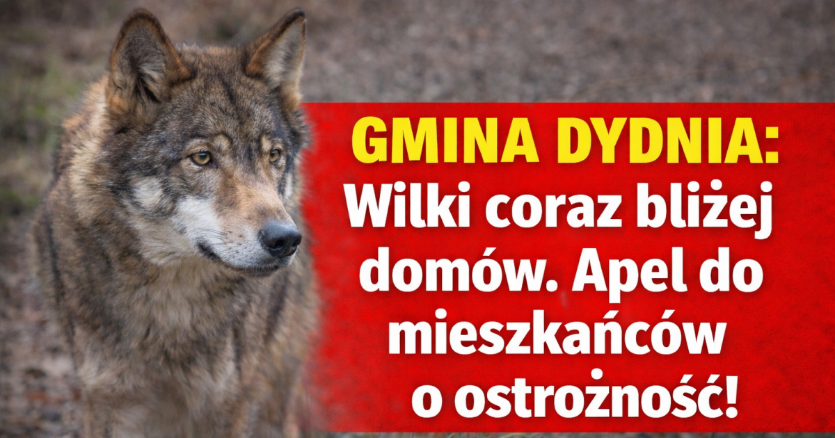 GMINA DYDNIA: Wilki coraz bliżej domów. Apel do mieszkańców o ostrożność