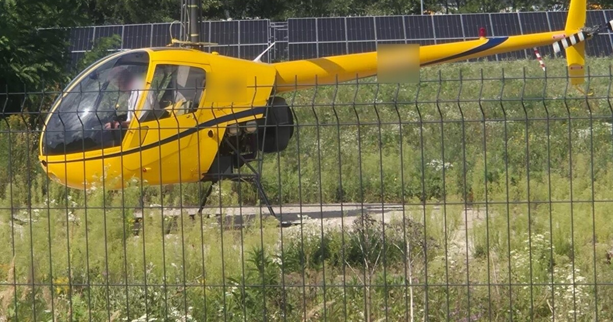 Śmigłowiec zahaczył o linie energetyczne i odleciał. Policja szuka pilota!