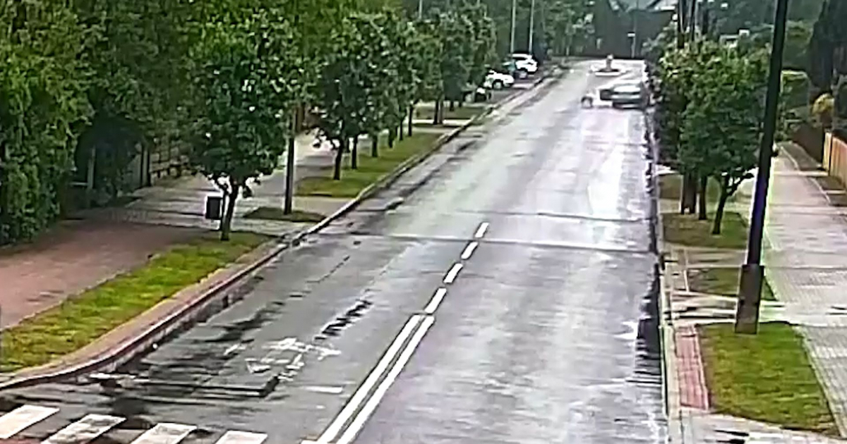 Wysiadł z jadącego Mercedesa i uciekł. Samochód uderzył w ogrodzenie! [VIDEO]