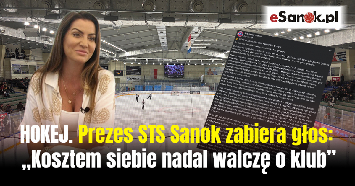 HOKEJ. Prezes STS Sanok zabiera głos: „Kosztem siebie przez cały czas walczę o klub”