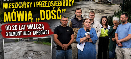 SANOK: Mieszkańcy i przedsiębiorcy mówią „dość”. Od 20 lat walczą o remont ulicy Targowej [VIDEO, ZDJĘCIA]
