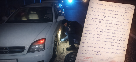 SANOK: „Dziękuję za pomoc oraz ludzką postawę”. Wyjątkowy list trafił do Komendanta Policji!
