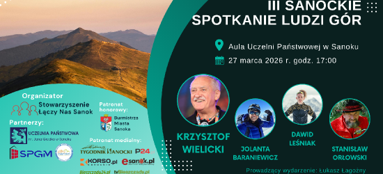III Sanockie Spotkanie Ludzi Gór już 27 marca – gościem specjalnym Krzysztof Wielicki